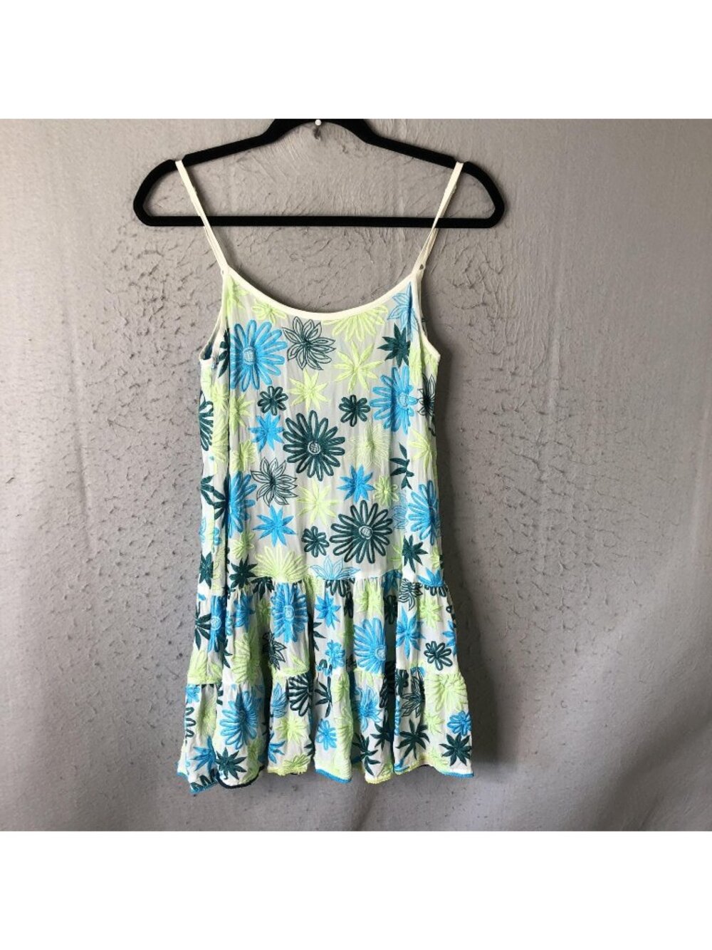 TAJ By Sabrina Crippa Dress Womens S Multicolor Silk Floral Embroidered Boho